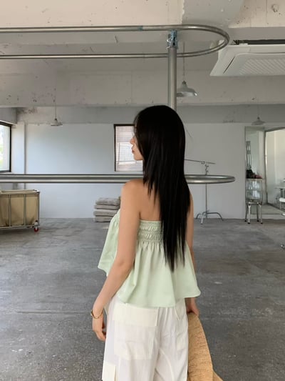 ♡正韓♡醋酸月光平口上衣6