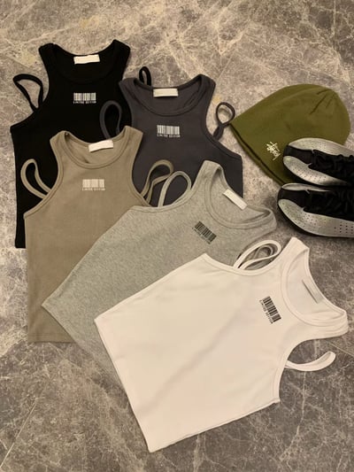 ♡正韓♡美式條碼肩帶背心16