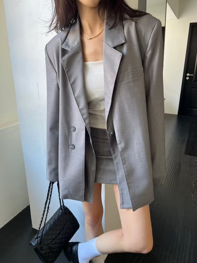 ♡正韓♡可拆領口袋西裝外套10