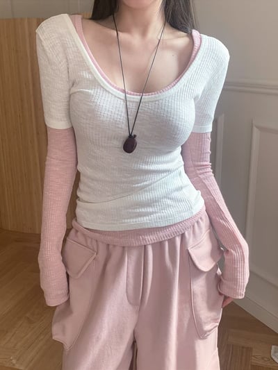 ♡正韓♡可疊穿馬卡龍色短袖上衣8