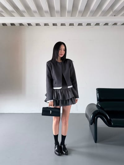 ♡正韓♡甜酷蛋糕裙洋裝+西外10