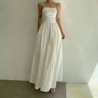 ♡正韓♡拼接有bra連身細肩帶洋裝1