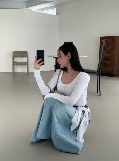 ♡正韓♡披肩圓領鐵牌兩件上衣10