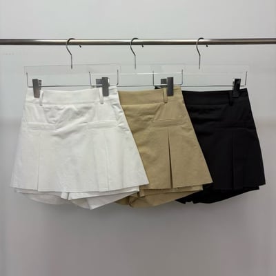 ♡正韓♡斜紋布挺版打褶褲裙10