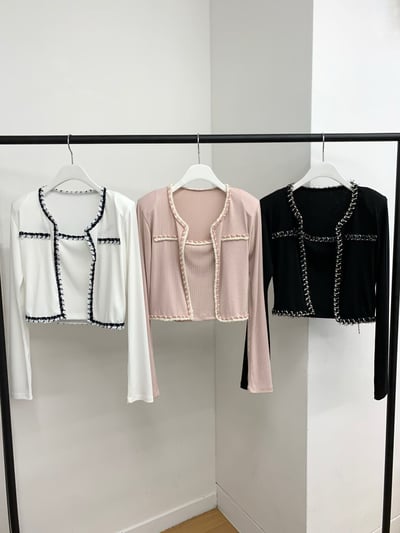 ♡正韓♡小香風滾邊兩件式上衣12