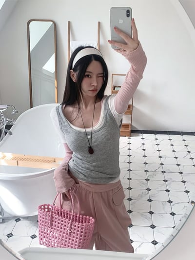 ♡正韓♡可疊穿馬卡龍色貝殼牌背心5