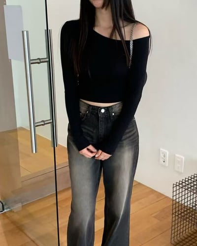 ♡正韓♡百搭斜肩素色上衣4