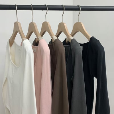 ♡正韓♡無墊肩刺繡U領bra上衣8