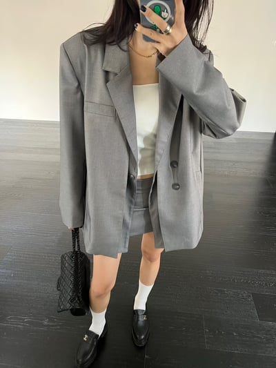 ♡正韓♡可拆領口袋西裝外套8