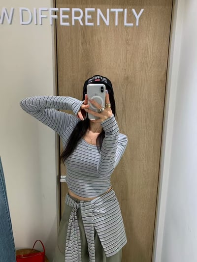 ♡正韓♡披肩圓領鐵牌兩件上衣4