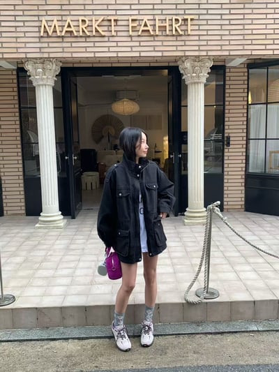 ♡正韓♡縮腰雙邊大口袋風衣外套4