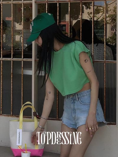 ♡正韓♡肩打褶造型短上衣5