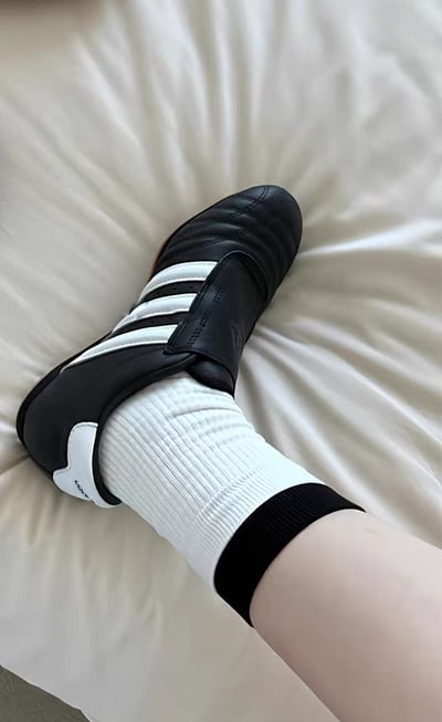 ♡正韓♡拼接坑條棉襪7