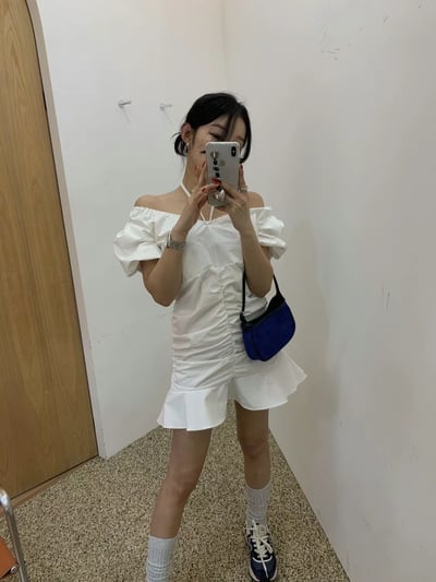 ♡正韓♡澎袖抓皺洋裝4