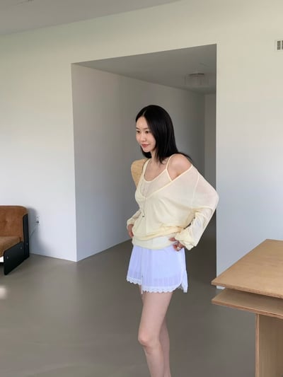 ♡正韓♡薄透拼接蕾絲兩件上衣2