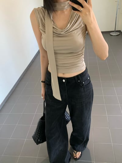 ♡正韓♡純慾垂墜領帶背心7