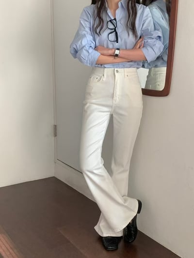 ♡正韓♡顯瘦修身彈性微喇長褲3
