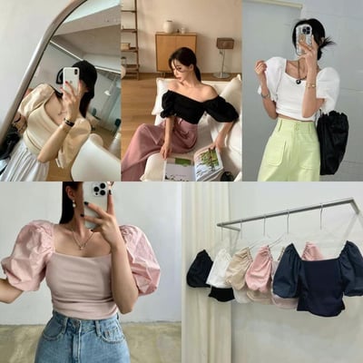 ♡正韓♡法式泡泡袖上衣4