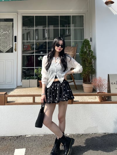 ♡正韓♡波點燈籠褲裙11