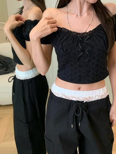 ♡正韓♡燒花抓皺上衣3