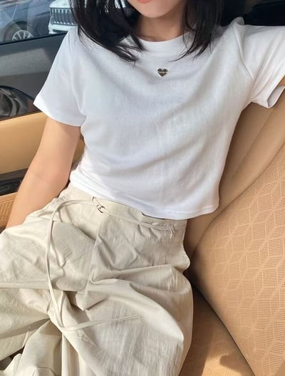 ♡正韓♡愛心鐵牌圓領短上衣2