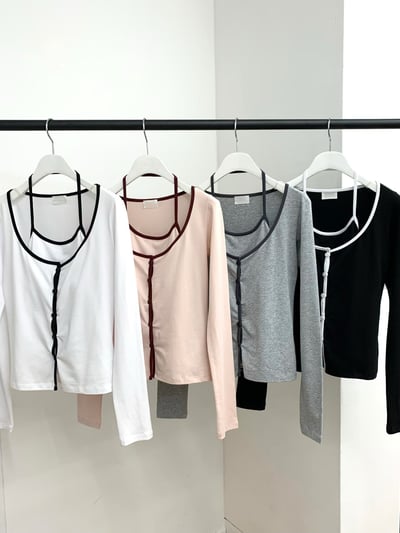 ♡正韓♡掛脖撞色兩件式上衣16