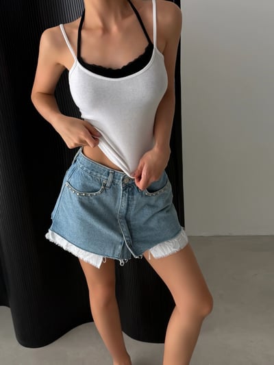 ♡正韓♡假兩件繞脖細肩背心2