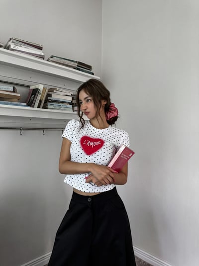 ♡正韓♡愛心字母短T5