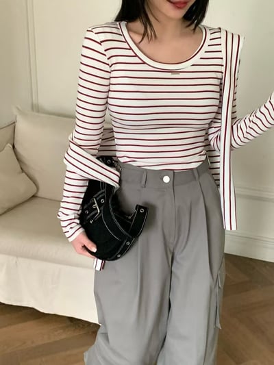 ♡正韓♡披肩圓領鐵牌兩件上衣3