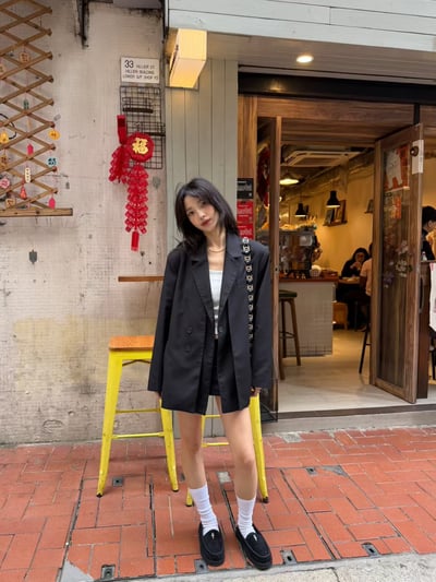 ♡正韓♡可拆領口袋西裝外套5