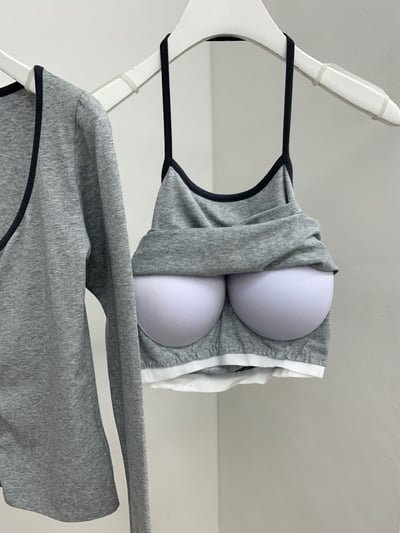 ♡正韓♡掛脖撞色兩件式上衣14