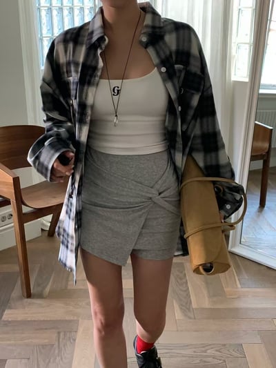 ♡正韓♡扭結不規則棉褲裙3