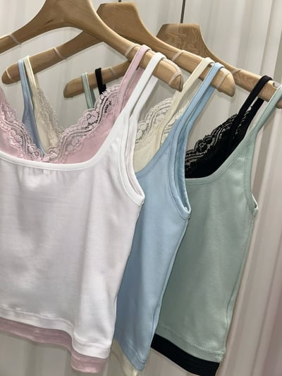 ♡正韓♡撞色蕾絲背心11
