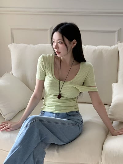 ♡正韓♡可疊穿馬卡龍色貝殼牌背心7