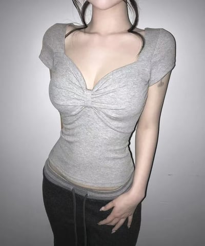 ♡正韓♡微細閃bring蝴蝶結Tee10