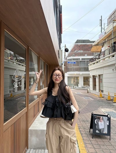 ♡正韓♡可愛層次拼紗上衣12