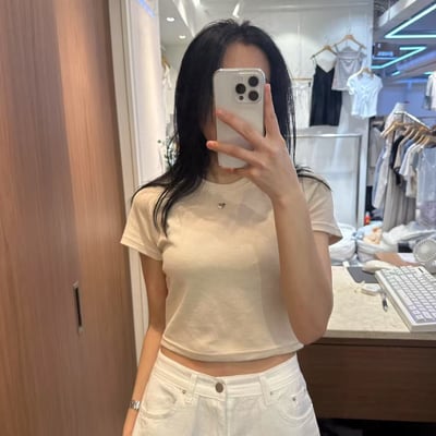 ♡正韓♡愛心鐵牌圓領短上衣6