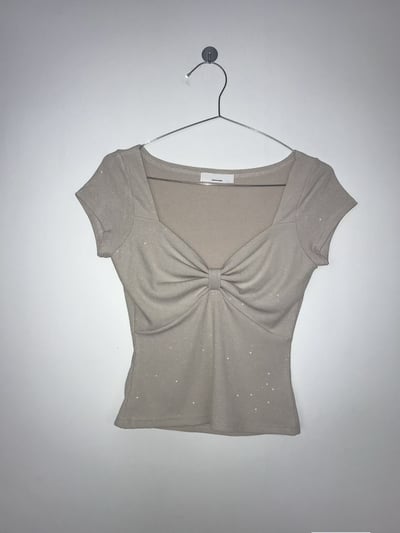 ♡正韓♡微細閃bring蝴蝶結Tee14