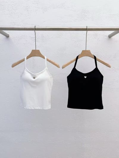 ♡正韓♡愛心鐵牌繞脖背心7