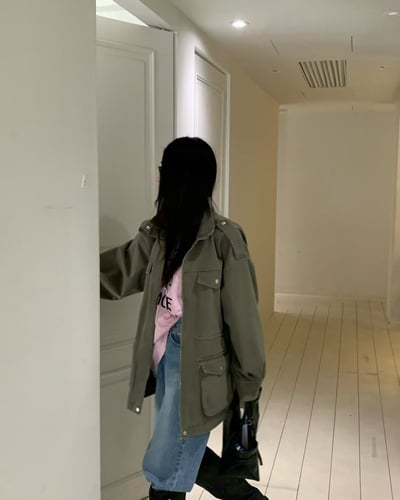 ♡正韓♡縮腰雙邊大口袋風衣外套16