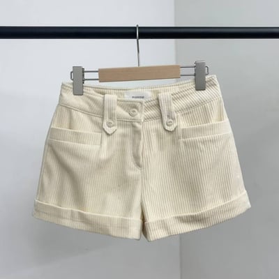 ♡正韓♡反摺燈芯絨短褲7