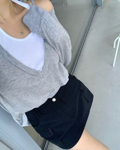 ♡正韓♡復古工裝短褲裙10