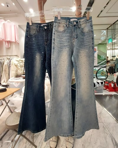 ♡正韓♡爆閃鑽鑽小喇叭牛仔褲13