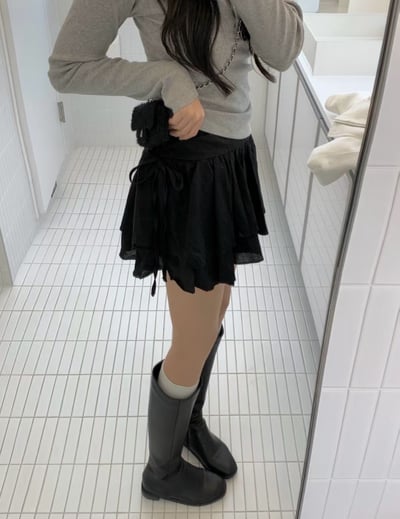 ♡正韓♡法式芭蕾層疊短褲裙7