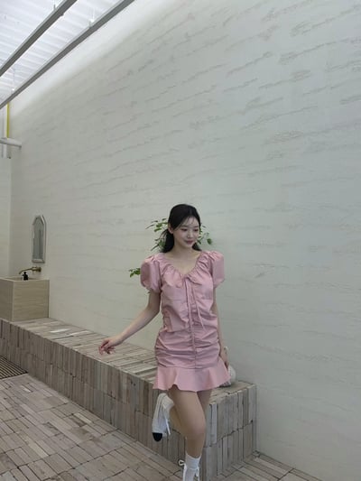 ♡正韓♡澎袖抓皺洋裝6