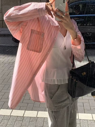 ♡正韓♡交叉下擺荷葉背心上衣4