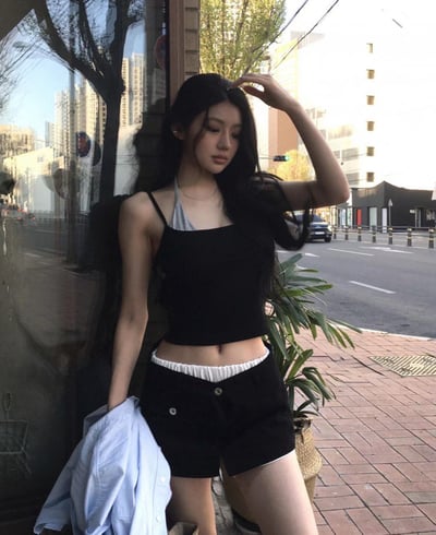 ♡正韓♡斜紋布大口袋短褲裙12