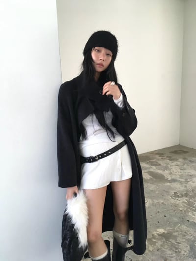 ♡正韓♡排扣造型鬆緊褲裙9