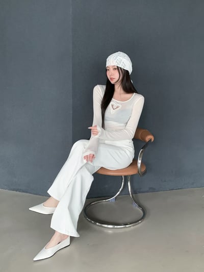 ♡正韓♡薄透蕾絲愛心簍空上衣2