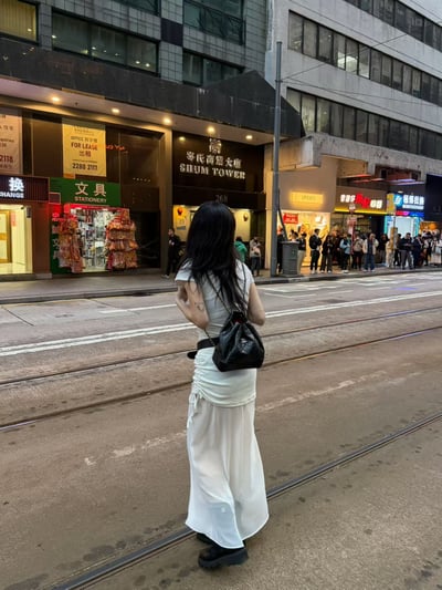 ♡正韓♡側抽繩透膚長裙5